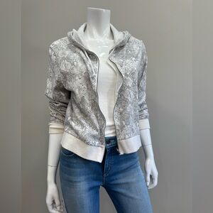 ALTERNATIVE APPAREL Snake Print Zip Hoodie Bomber Jacket Gray L